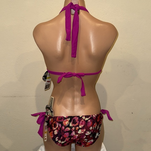 NWT Becca Reversible bikini set size M tie side halter - Picture 3 of 6